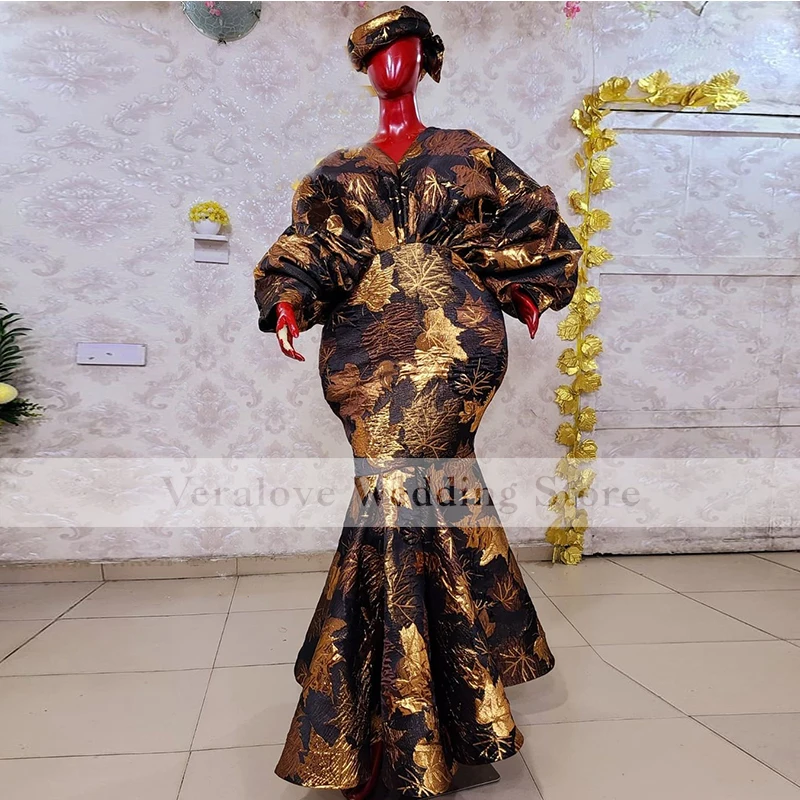 vestidos formales Evening Dress Long Sleeves Mermaid Prom Gowns Flower Women Reception Party Wear black prom dress