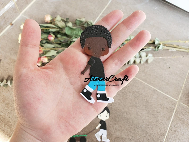 Милые металлические режущие штампы для маленьких девочек и мальчиков трафарет