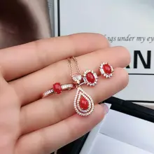 MeiBaPJ натуральный красный коралловый самоцвет 925 серебряные серьги кольцо подвеска ожерелье 3 шт костюмы хорошие Свадебные украшения наборы для женщин