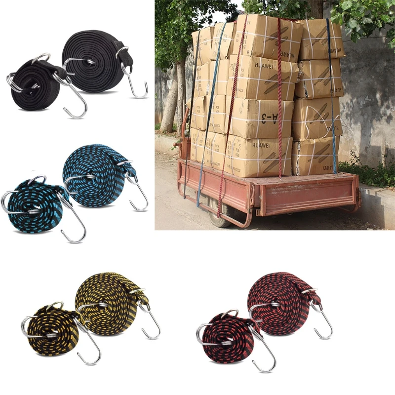 High Quality Elastic Rope 1M/3M Length Motorcycle Tied Band Thicken Bungee Strap with Double J Hooks for Motorcycle