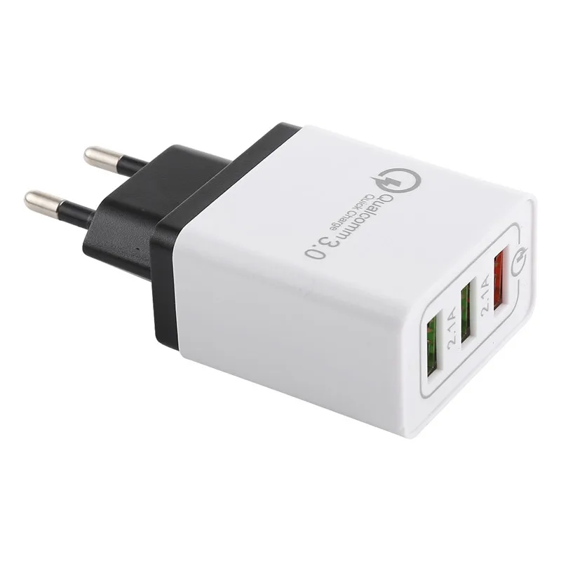 Black 3USB Штепсельная Вилка европейского стандарта 3-Порты и разъёмы USB Выход зарядное устройство для телефона для путешествий для Nokia 220 4G 105 3,1 C 3,1 2,2X71 6,2 4,2 3,2 9 PureView 1 3,1 плюс - Тип штекера: Black 3USB