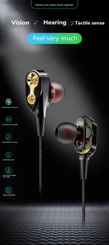 

Dual Dynamic Quad-core Speakers 3.5 Mm In-ear Headphones With Microphone And Volume Control Music Headphones Bass Headphones