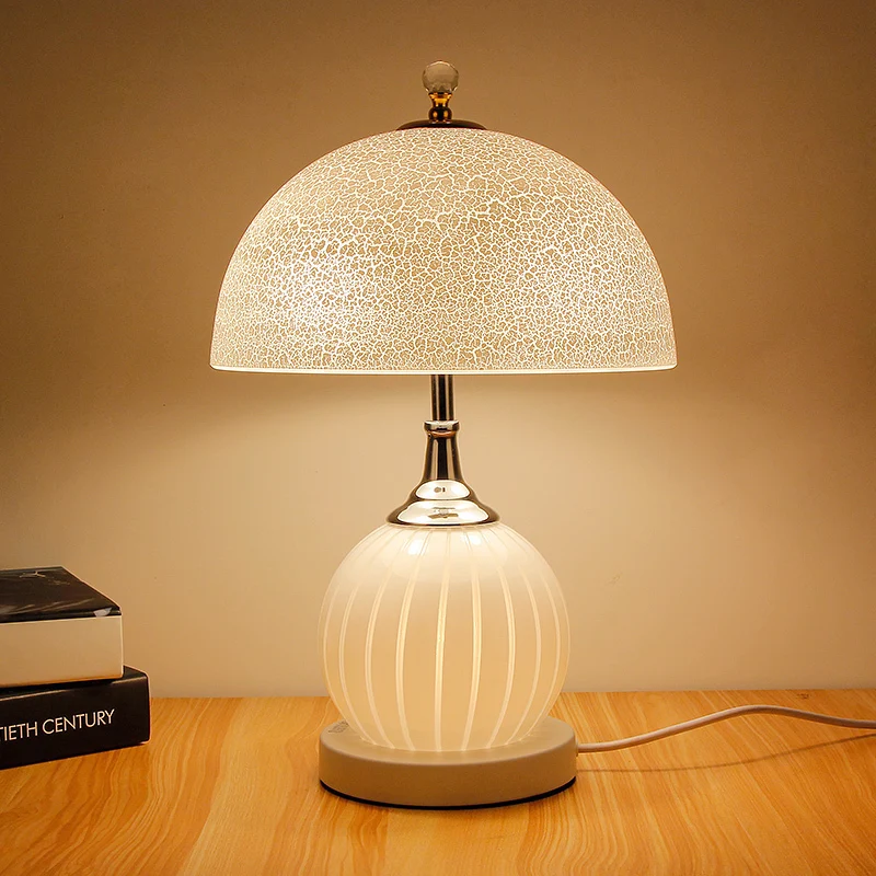 

Modern glass lamp of the head of a bed bedroom desk married contracted Europe type led lamp warm home nursing