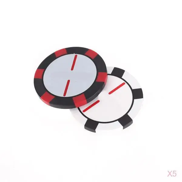 

5x Two-Sided Poker Chip Golf Ball Markers Putter Club Accessories Collector Gift