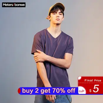 

Metersbonwe 2020 Summer New Men T-Shirt for Male Solid Color Short Sleeve Cotton T-Shirt Casual Tops Comfort Shirt
