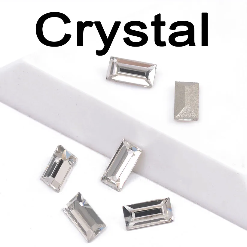 Crystal CTPA3bI 4501 багет Красочные камни швейная жемчужная Фурнитура для бижутерии, съемная Стразы с серебром/золотом страз в форме когтя DIY для свадебного платья, сумок - Color: Crystal