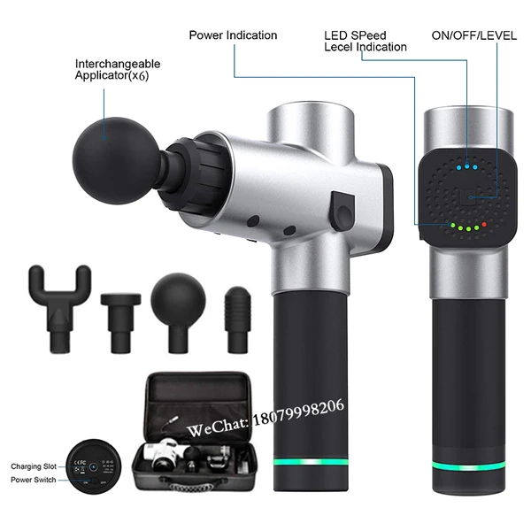 Мышечный массажный пистолет глубокая ткань Массажная Терапия пистолет для снятия боли в мышцах потеря веса - Цвет: 4 argent