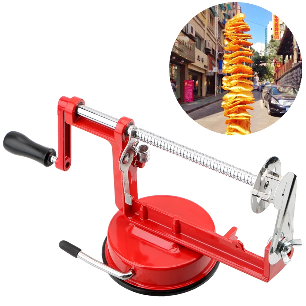 

Stainless Steel Twisted Potato Apple Slicer Kitchen Gadgets Vegetable Spiralizer Manual Spiral French Fry Cutter Cooking Tools