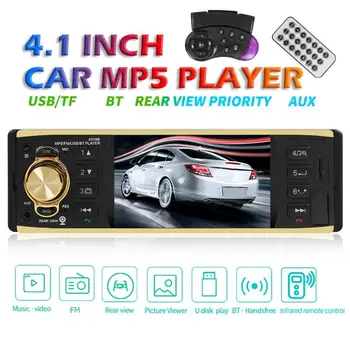 

4.1 inch 1 Din Car Radio Audio Stereo AUX FM Radio Station Remote Control Bluetooth Autoradio Support Rearview Camera 4019B New