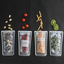 4 Pcs Reusable Ziplock Bag Portable Transparent Candy Plastic Bag Kitchen Food Hermetic Bags Zip Bags For Freezing Food