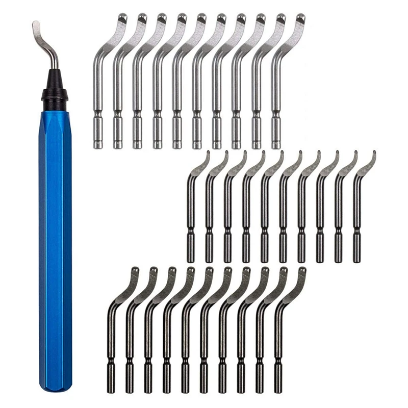 

Tool Set Metal Deburring Tool Set with 30 Blades and a Rotating Handle Good for Wood Plastic (3D Paint Cleanup ) Soft Metal Alum