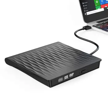 

External CD DVD Drive USB 3.0 High Speed Slim DVD Burner Optical Drives for Laptop Nootbook Windows Win10 XP 7 8/Vista/Mac OS