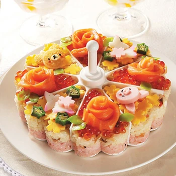

Creative Sushi Maker Cake Pan Mould Suits DIY Rice Mold Kitchen Sushi Roll Mold Tools Set Jelly Pudding Rolls Easy Made