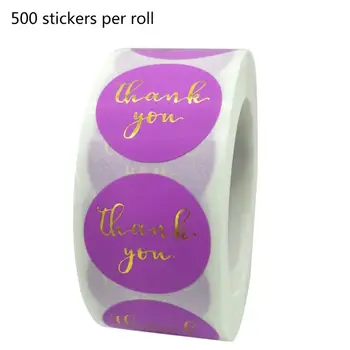 

500pcs/roll Thank You Stickers Gold Foil Seal Label Scrapbooking Wedding Decor