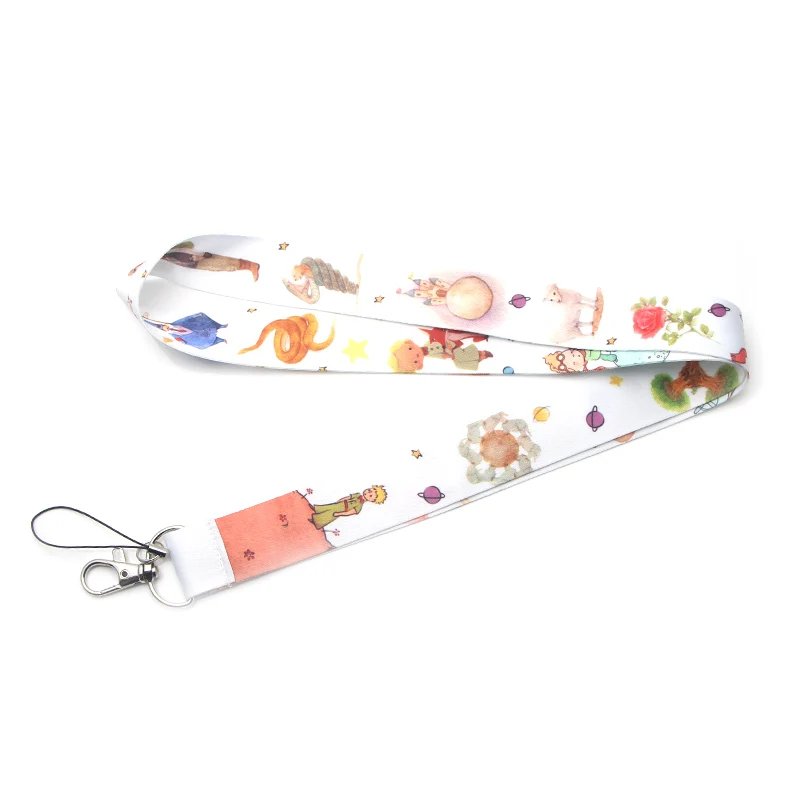 Homegaga prince cartoon diy keychain lanyard webbing ribbon neck strap fabric badge phone holder necklace accessory D1704