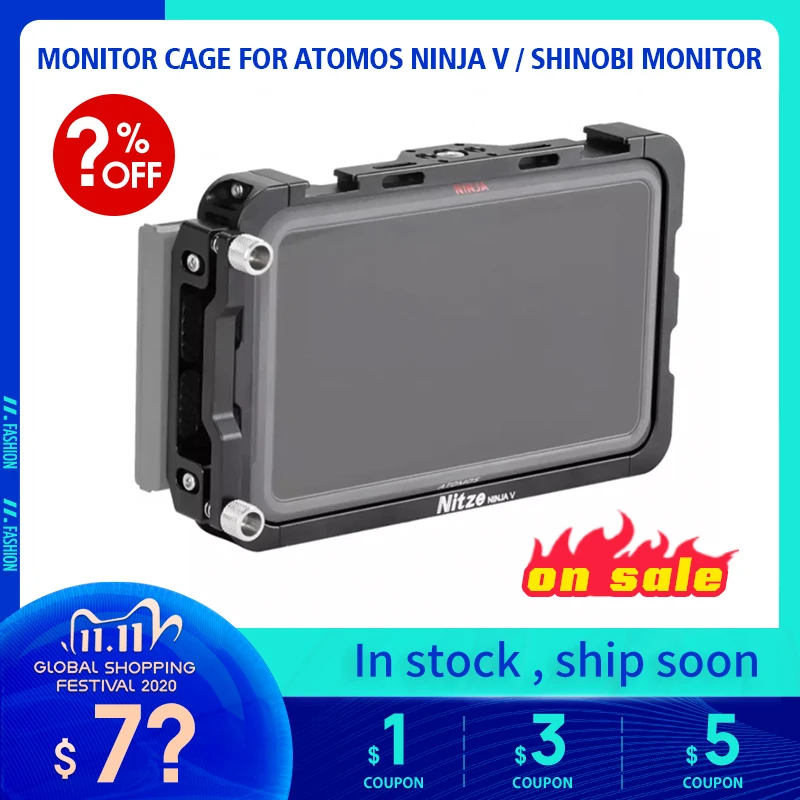 NITZE 5 ”клетка для монитора ATOMOS NINJA V/монитор SHINOBI с HDMI кабельным зажимом TP