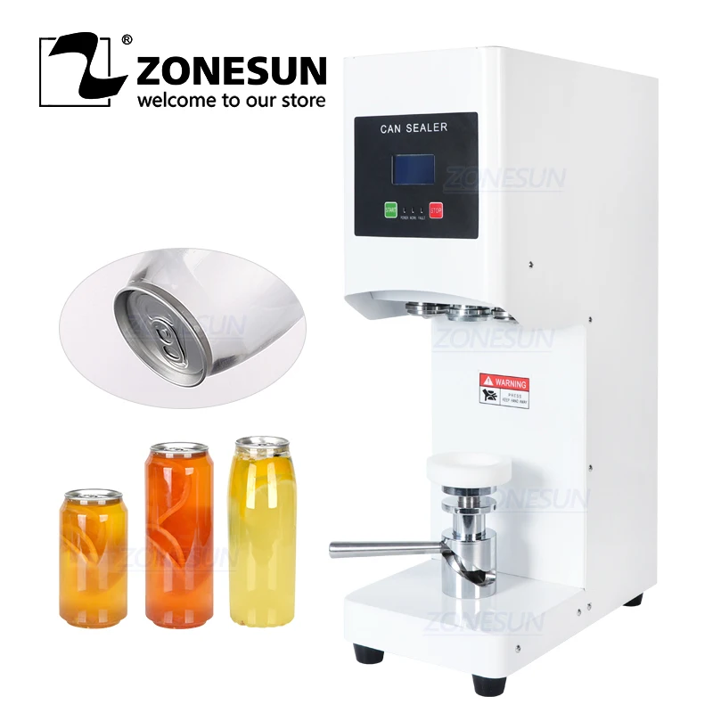 

ZONESUN настольная полуавтоматическая машина для запечатывания пластиковых алюминиевых жестяных банок и крышек бутылок