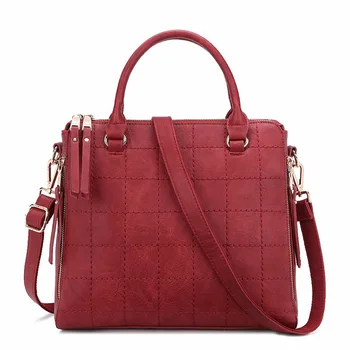 

Female Bag 2019 Women Handbags Luxury PU Leather Female Shoulder Bag Fashion Plaid Lady Crossbody Bag Large Capacity Tote Sac