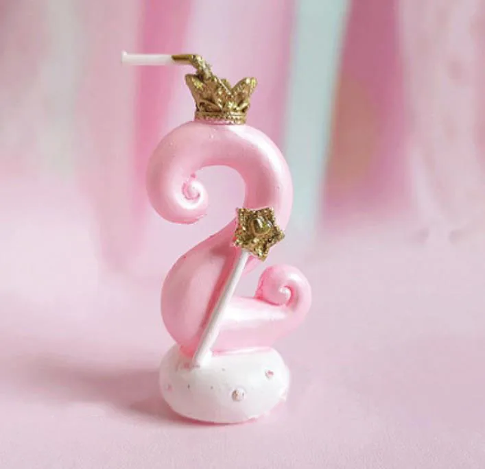 1 шт. Изысканная синяя розовая Милая корона с цифрами 0-9 для торта, свечи для торта на день рождения, вечерние украшения для детей, свадебные принадлежности