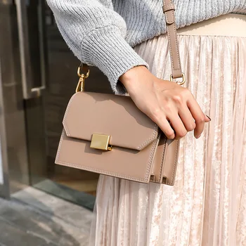 

Bag Women's 2020 New Style WOMEN'S Leather Bags One-Shoulder Cowhide Square Sling Bag Fashion Shoulder Bag