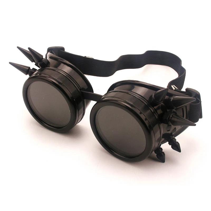 Винтажный стиль стимпанк очки Сварка панк-очки вечерние бар косплей реквизит - Цвет: Black A