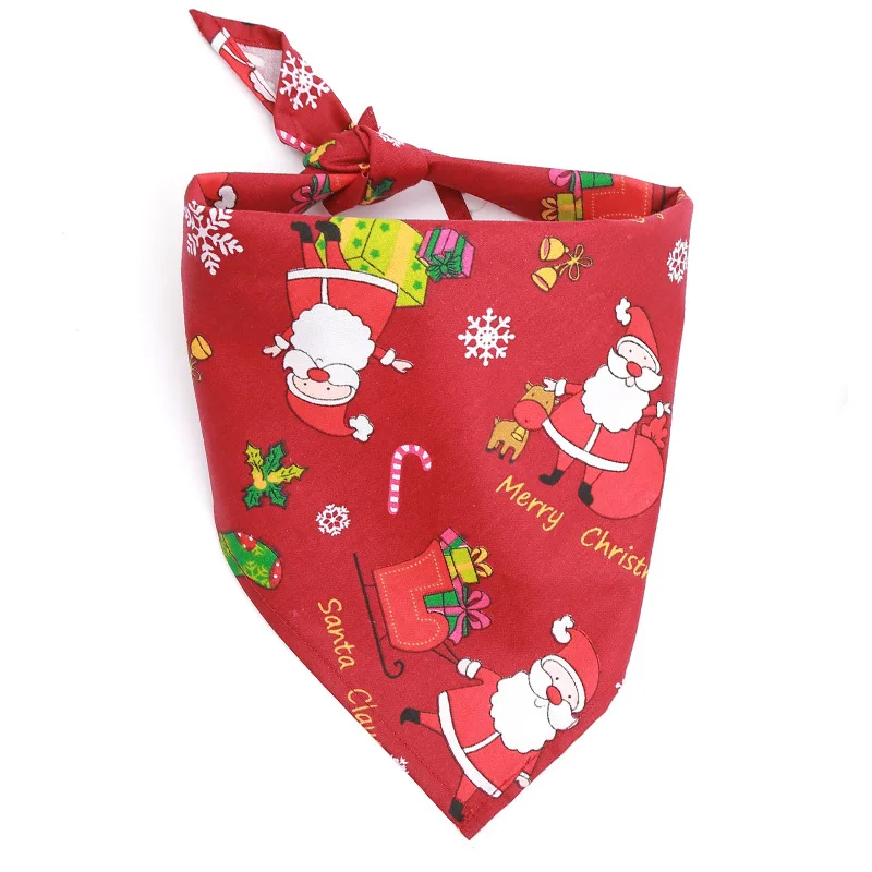 Бандана для собак Рождество воротник нагрудник Уход Аксессуары треугольная повязка ошейники для маленьких питомец средних размеров модный дизайн - Цвет: Red