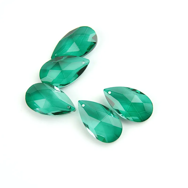 zircon green DIY Подвески для ламп различных цветов 38 мм миндаль слеза подвески хрустальные люстры стеклянная призма освещение Suncatcher подвески - Цвет: zircon green