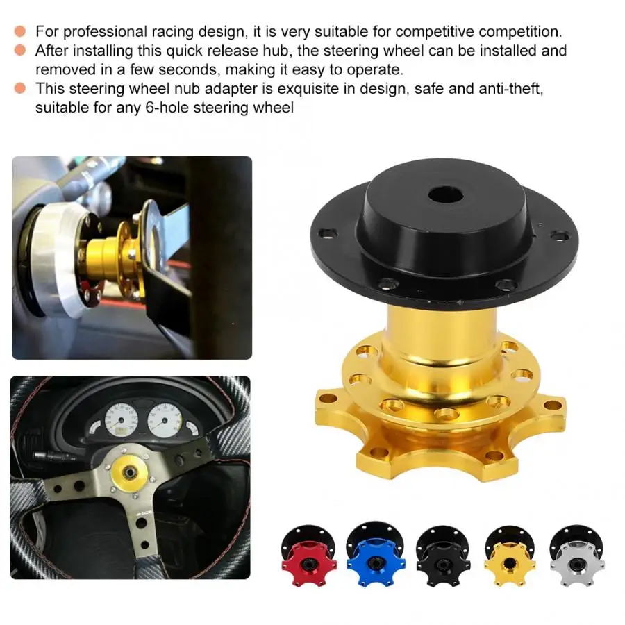 Universal 6 Hole Steering Wheel Quick Release Disconnect Hub Adapter Kit Car Repair Tool direksiyon Steering Wheel Hubs