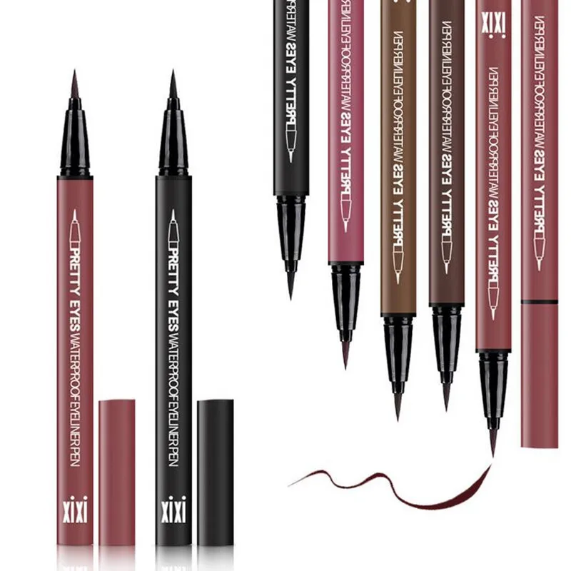1 PC 5 Colors Cool Black Waterproof Eyeliner Liquid Pen Soft Hair Brush Head Makeup Not Easy To Dye Pen Eye Liner Cosmetics NEW