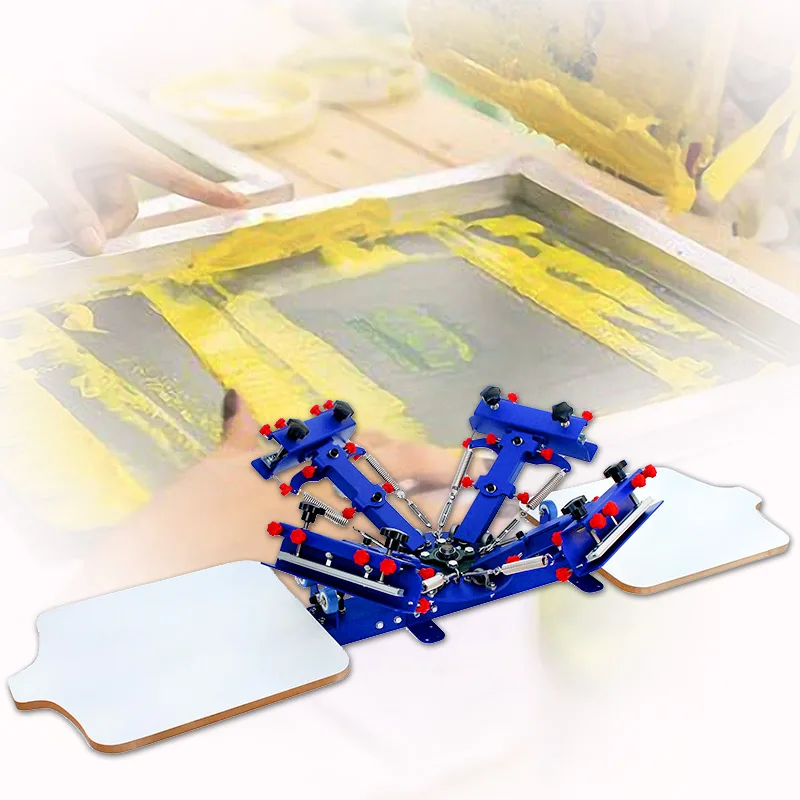 4 Color 2 Station Screen Printing Machine Manual Screen Printing