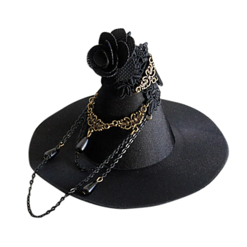 Hats Retro Gothic Unisex Custume Cosplay Black Hat Small Light-up Funny Headband Party Top Hat#35