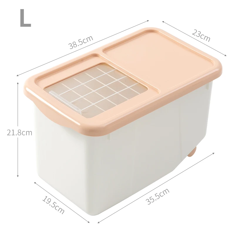 BNBS Кухонный Контейнер для хранения риса, пластиковые кухонные принадлежности, коробка для хранения предметов, контейнеры для круп, муки, лапши - Цвет: Orange