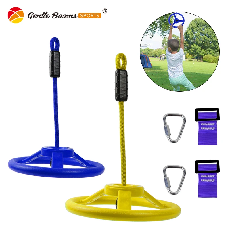 

Outdoor Hanging Wheel Arm Strength Training Equipment Ninja Line Training Accessory Kids Climbing Tool With Safety Carabiner