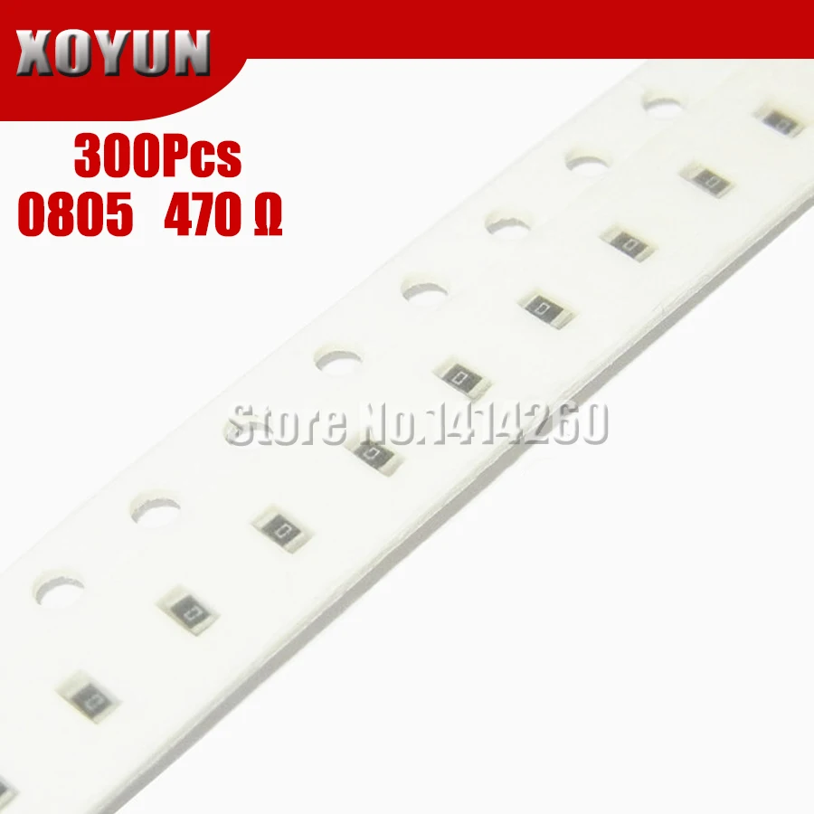 

300 шт. 0805 SMD резистор 1% 470 Ом 1/8 Вт 470R 471