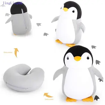 

Neck Pillow and Pillow 2-In-1, Cute Animals, Multifunctional and Transformable Neck Pillow, Removable and Washable Pillow