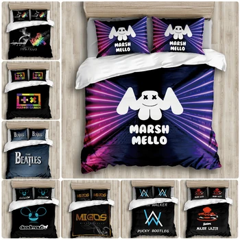 

Band Music Festival DIY Printed Bedding set Luxury Duvet Cover Pillowcase Double Comforter Bedding set Home Textile SS-079