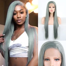 Харизма боковая часть прямые волосы без клея синтетический парик на кружеве термостойкие волокна парики для женщин косплей парик