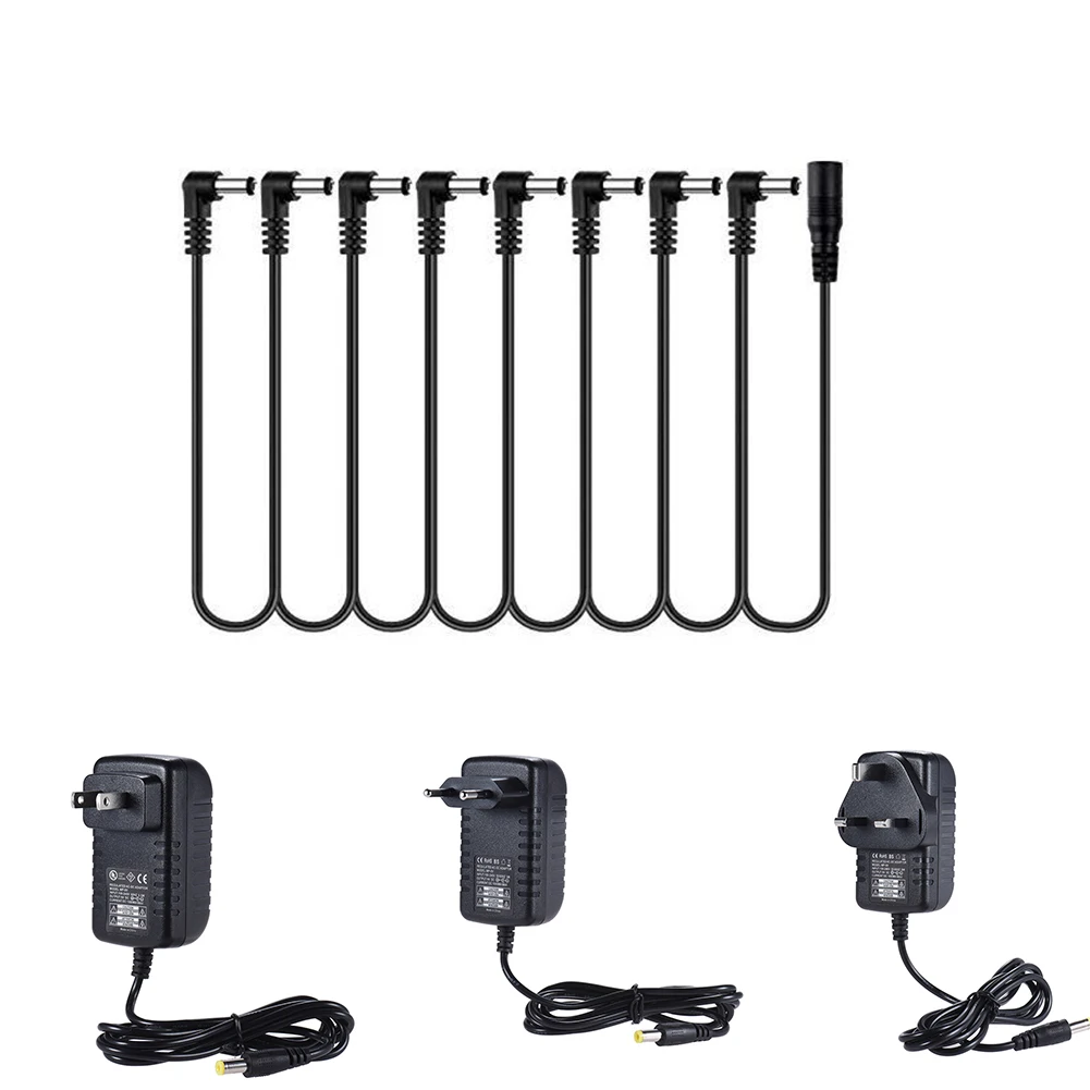  Chain Splitter Guitar Effect Parts With 8 Way Cable Portable Plug Pedal Power Adapter Keyboard Mult