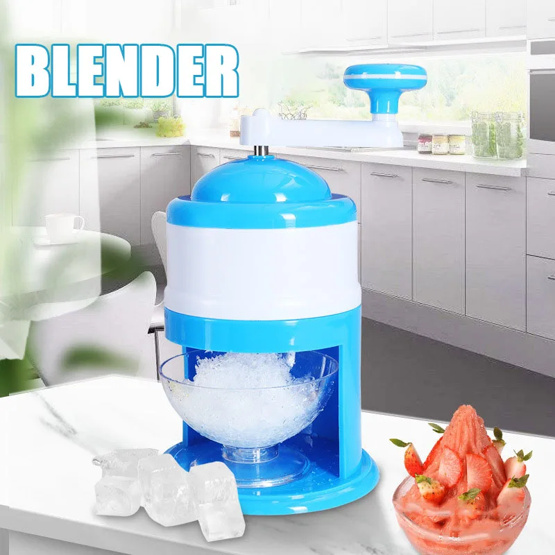 New Manual Ice Crusher with Transparent Bowl Mini Handheld Easy Ice