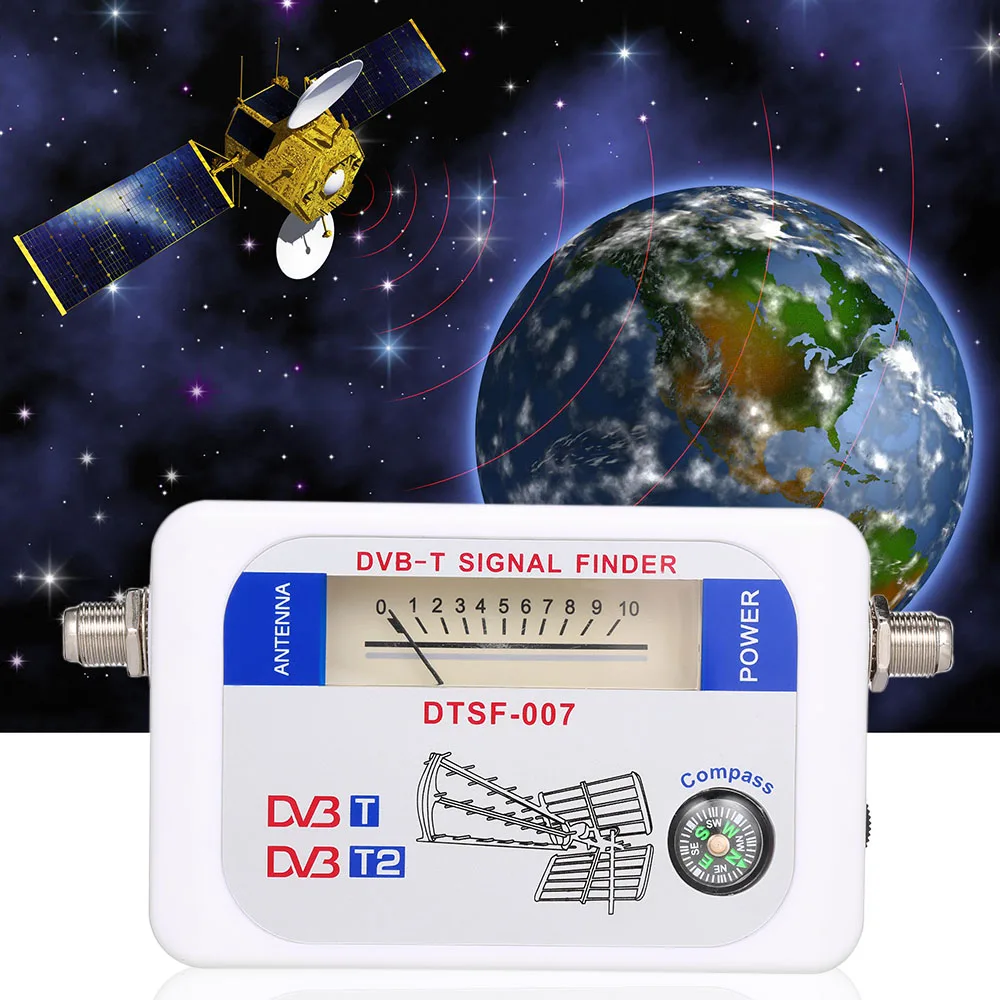 SF-007W сканер спутникового сигнала DC9-12V DVB-T поиск цифрового сигнала ТВ приемник с компасом указатель