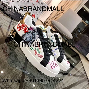 

2020 new men's shoes, replicate the top version of imported cowhide to create graffiti patterns, rivets, diamonds inside cowhide