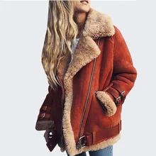 Wipalo Женская дубленка, куртка из овечьей шерсти, плюшевый пиджак, большой размер, плюс сайз S-5XL, дубленка-куртка на овчине