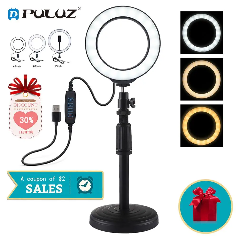 

Selfie Ring Light Youtube Video Makeup Studio Photography Lighting Adjustable Bi-Color 3200k-5600k USB Socket LED Light Stand