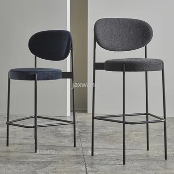 

Nordic Bar Stool Wrought Iron Ins Creative Bar Chair Modern Minimalis Cafe Dining Chair Net Red High Chair Simple Chairs