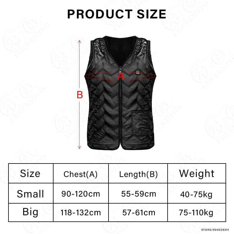 Winter Heated Vest Motorcycle Heating Vest Men Women Unisex Washable USB Rechargeable Electric Heating To Keep Warm