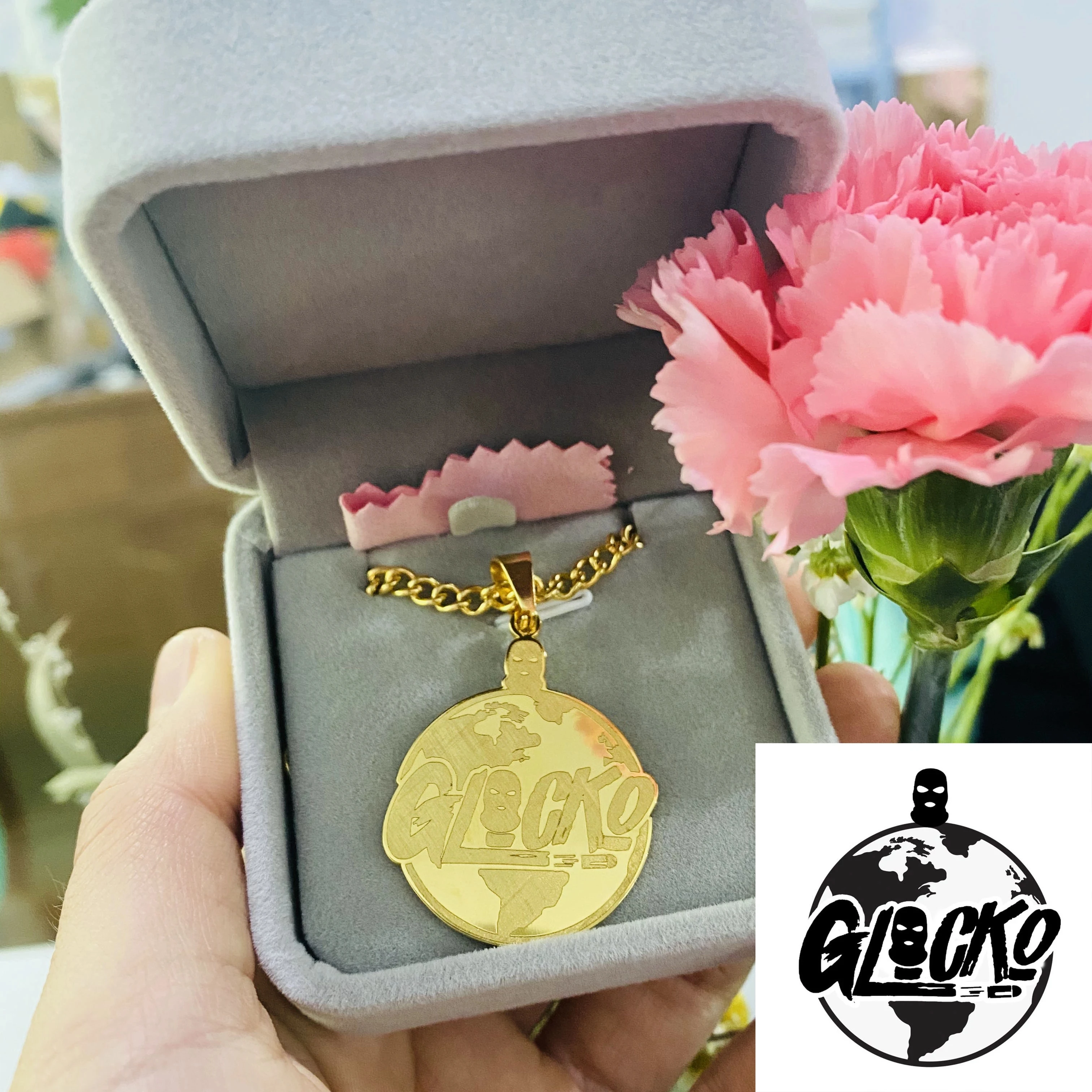 Custom Gold Color Cartoon Name Pendent Necklace BIg Size Kids Cartoon Character Necklaces Stainless Steel Necklace Gifts