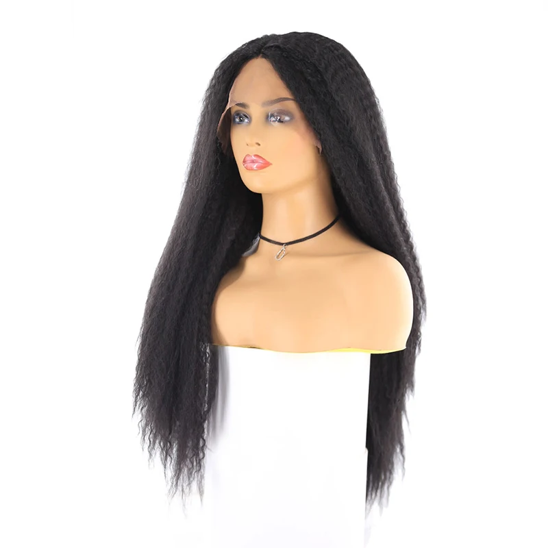 Черные коричневые светлые синтетические парики на кружеве для черных женщин длинные кудрявые прямые средняя часть кружева передние парики SOKU