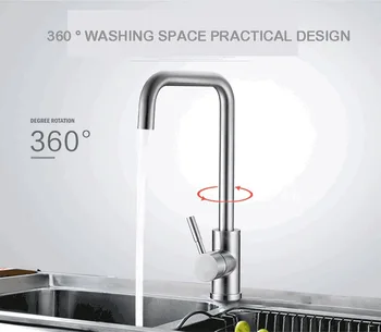 

YUJIE Free Shipping 304 Stainless steel kitchen faucet household sink faucet hot and cold water bowl rotatable tap ALTHY2072