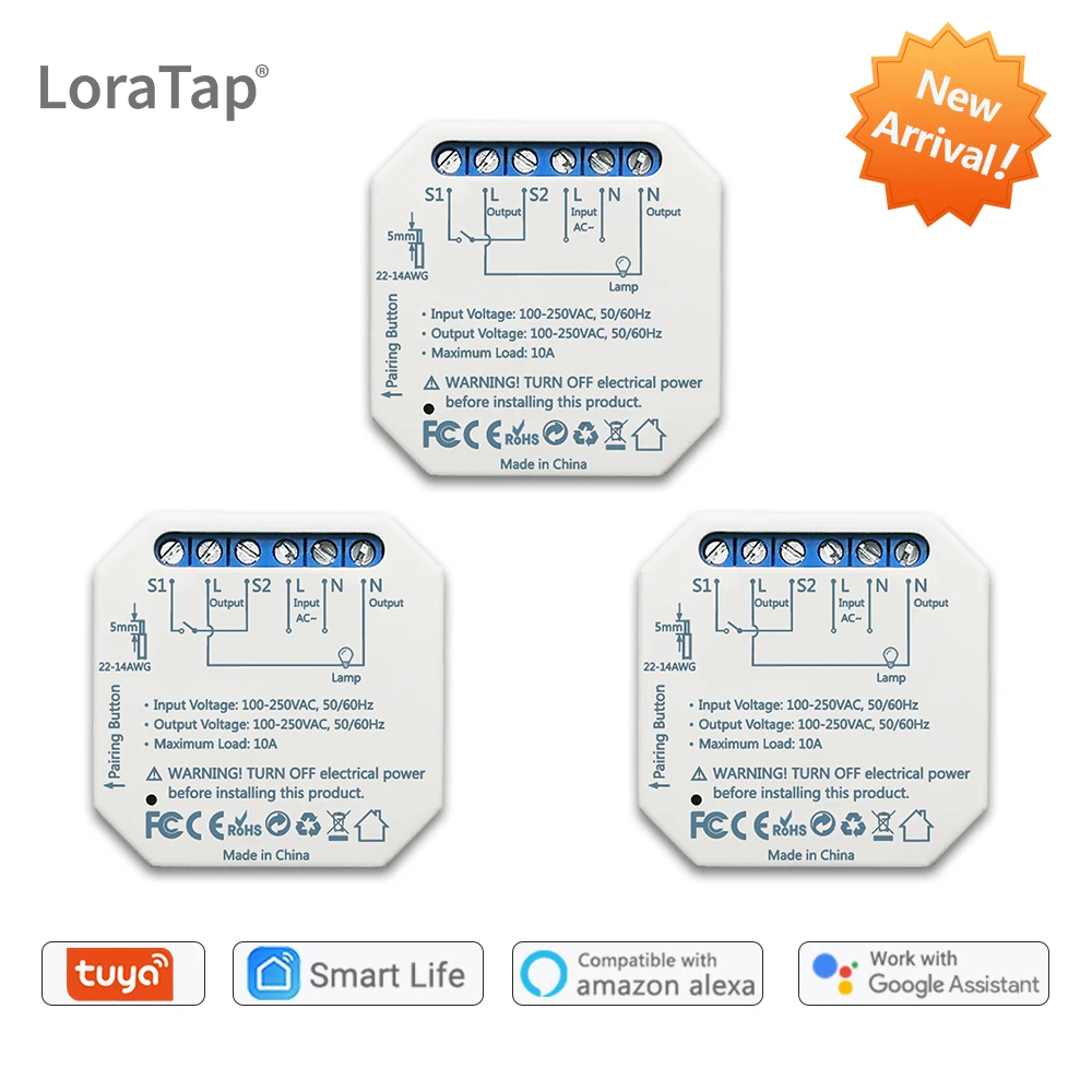 3pcs Tuya Smart Life Wifi переключатель релейный выключатель модуль Автоматизация Интеллектуальное освещение Google Home Alexa эхо дистанционное управление приложение таймер 10A - Цвет: 3pcs