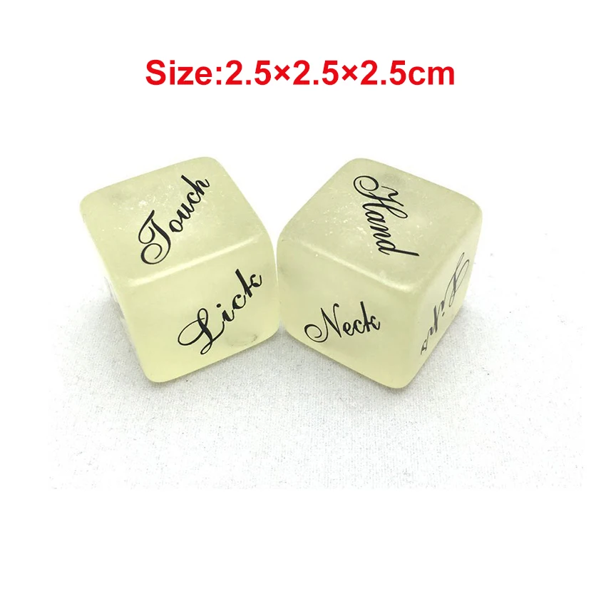 Sex Dice for Adult Couples 6 Sided Acrylic Cube Erotic Dice Positions Love Game Flirting Toy 2Pcs